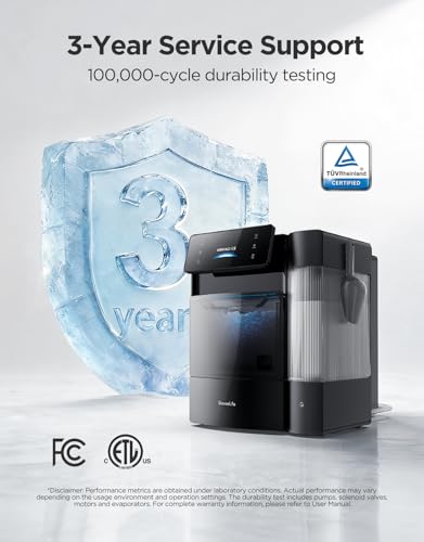 GoveeLife Smart Nugget Ice Maker Pro, 60lbs Daily, 6-Minute First Ice, 40dB Ultra-Quiet with AI NoiseGuard, App & Voice Control, Self-Clean, 3.5lbs Basket & Dual Water Tanks, for Home Kitchen, Party