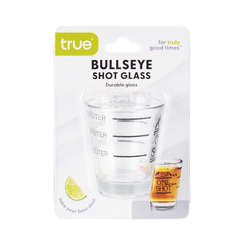 True Bullseye Measuring Shot Glasses, Cocktail Accessories, Reusable Measuring shot Glass, Set of 1, 1.5 oz.