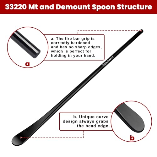 2PCS Tire Bar, 34645 Tire Mount and Demount Iron 37In, 3/4 in | 33220 Mt and Demount Spoon 30 in, 11/16 in, Tire Irons Heavy Duty Used for Off-Road Vehicle, Bus, Cars, Tractor Tubeless Truck Tires…