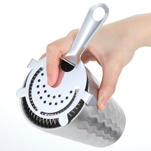 20 Pcs Stainless Steel Cocktail Strainer Bar Tool Set, 5 Pcs Hawthorne Strainer With Coil Spring & 5 Pcs 8CM Fine Mesh Cone Strainer For Bartender, Juice, Tea, Coffee, Home Bar Or Commercial Use