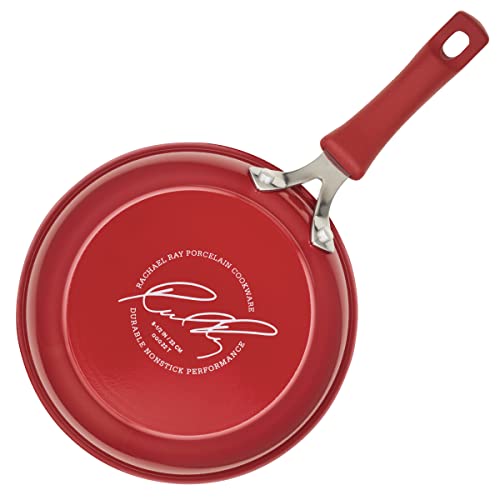 Rachael Ray Cook + Create Nonstick Frying Pan/Skillet, 8.5 Inch, Red