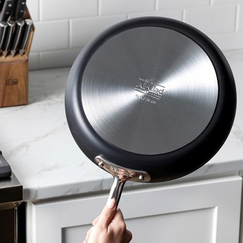 All-Clad Hard Anodized Essentials Nonstick Fry Pan 3 Piece Set, 8", 10" & 12" Induction, Oven Safe 500F, Kitchen Frying Pans, Skillets, Ergonomic Handle, Premium Cookware, Dishwasher Safe, Black