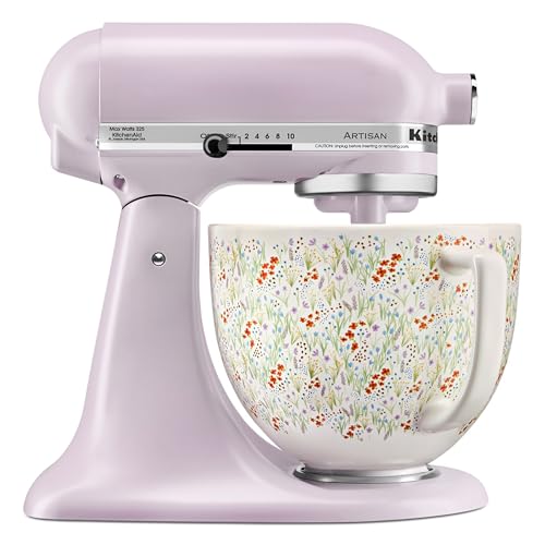 KitchenAid 5 Quart Ceramic Bowl, compatible 4.5 or 5Q Tilt-Head Stand Mixer, KSM2CB5WF, Wildflower