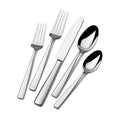 Mikasa Everett 18/10 Stainless Steel Flatware Set, 101-Piece Service for 12, Silverware Set with Slim Square-Cut Handles, Dishwasher Safe Cutlery Set