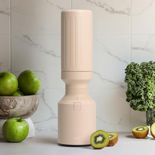 Beast Mighty 850 Stainless Steel | Compact Personal Blender | Extra Vessels | Keeps Blends Cold | Smoothies, Shakes, Sauces, Dips | Portable Straw Caps and Lids | 850W (Sand)