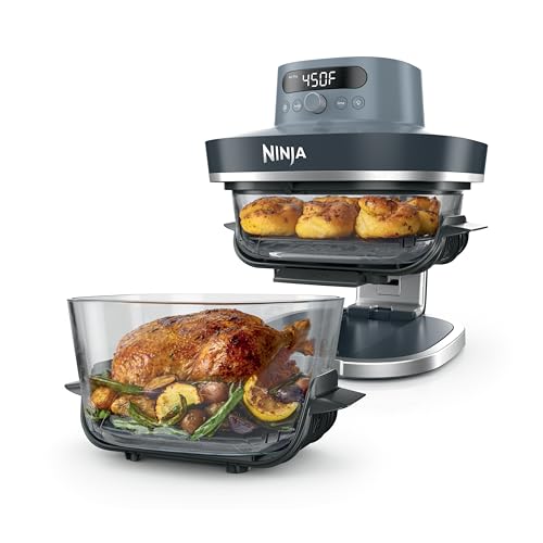 Ninja Crispi Pro 6-in-1 Glass Air Fryer, 450°F, Nontoxic, 6qt & 2.5qt Containers & Lids, Microwave, Freezer, Dishwasher Safe, Max Crisp, Air Fry, Bake, Roast, Recrisp, Dehydrate (Renewed)