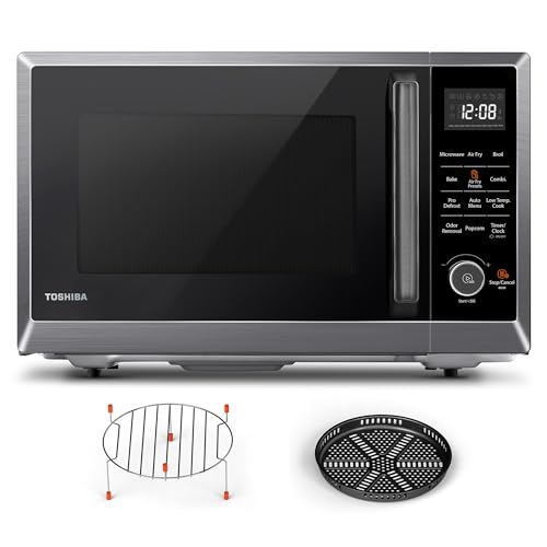 TOSHIBA Air Fryer Combo 8-in-1 Countertop Microwave Oven, with Convection, Broil, Odor Removal