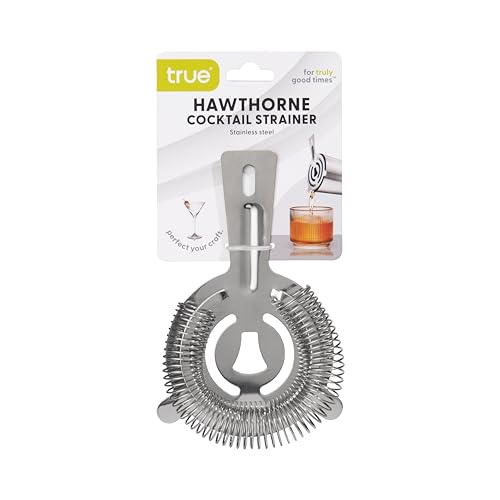 True Hawthorne Strainer, Stainless Steel Strainer, Cocktail Strainer for Drinks, Martini Strainer, Strainer for Bartending, Bar Accessories, Bar Tools