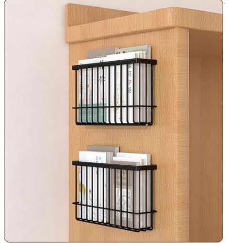EigPluy 2 Piece Kitchen Cabinet Door Storage Box,Self Adhesive Wall Mounted Storage Boxes,Wardrobe/Bathroom/Refrigerator Small Items Organizer Storage Box (Black)
