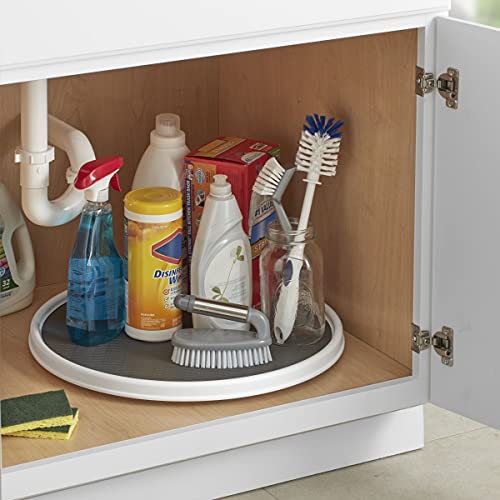 Copco 18 Inch Lazy Susan Turntable Organizer - Nonslip Rotating Cabinet Organizer for Kitchen Pantry, Under Sink, Countertop Storage, Rimmed Edge, Wipe Clean