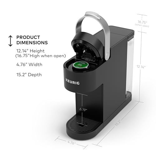 Keurig K-Slim Single Serve K-Cup Pod Coffee Maker, Multistream Technology, 3 Brew Sizes, Slim and Sleek Design, 46oz Removable Reservoir, Black