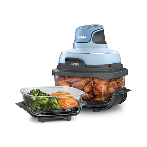 Ninja Crispi 4-in-1 Glass Air Fryer, 450°F, Non-Toxic, 4QT & 6-Cup Glass Containers w/Lids, Microwave, Freezer, Dishwasher