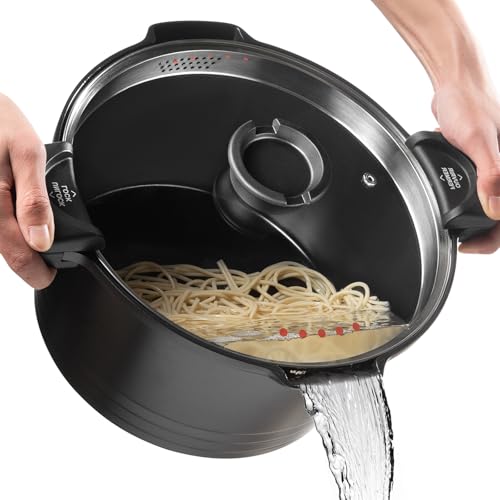 8.5qt Pasta Pot with Strainer Lid, Cast Aluminum Stockpot