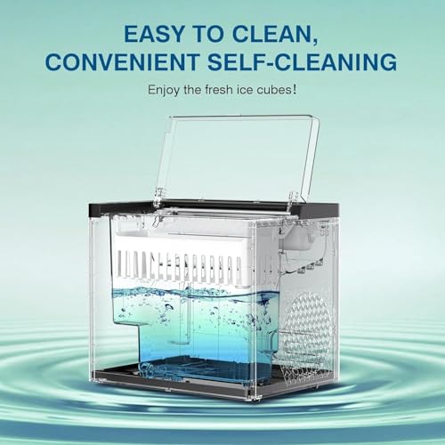 Countertop Ice Makers Machine, Portable Ice Machine Producing 9 Ice Cubes Within 6 Mins, Bullet Ice Available in Two Sizes(S/L), Compact Mini Ice Maker Appliance for Home Kitchen Camping (Comet)