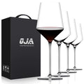 Red Wine Glasses Set of 4, Premium Crystal Wine Glasses Hand Blown,15 oz,Thin Rim,Long Stem,Perfect for Red or White,Daily Use,Unique Wedding Anniversary or Birthday Gift
