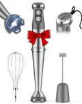 KOIOS Immersion Blender, 1000W Anti-scratch 3-in-1 Hand Blender, Upgraded 12 Speed Stainless Steel Blade Stick Blenders with Turbo Mode, Whisk and Milk Frother, Non-BPA