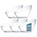 Posh Setting - Clear Plastic Serving Bowls for Party Angled Bowls Disposable Chip Bowls Candy Bowls for Party Table Salad and Fruit Bowls for Buffets Wedding Serving Bowls-Clear, 8 OZ, 5 Pack