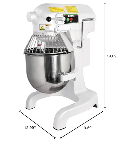 Winco Commercial-Grade Planetary Mixer, 10 Liter,White