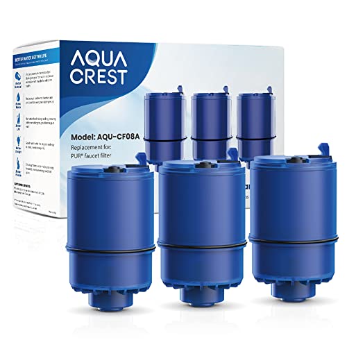 AQUA CREST Faucet Filter Replacement for All PUR®Plus Water Filter Replacement, PUR® Filter Replacement RF-9999®, NSF 42 Certified, 9-Month, 900-Gallon, 3 Pack