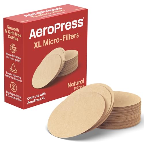 AeroPress XL Coffee Maker Natural Paper Micro-Filters, Round Replacement Coffee Filters