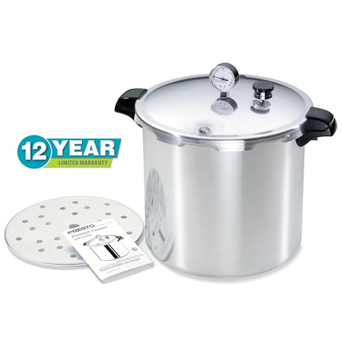Presto 01784 23-Quart Induction Compatible Pressure Canner, Silver, Aluminum