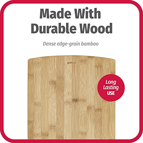 GoodCook Everyday 10" x 14" Bamboo Cutting Board, Durable Edge-Grain Wood, Moisture-Resistant, Knife-Friendly, Wooden Chopping Board for Kitchen, Low-Maintenance, Natural Bamboo