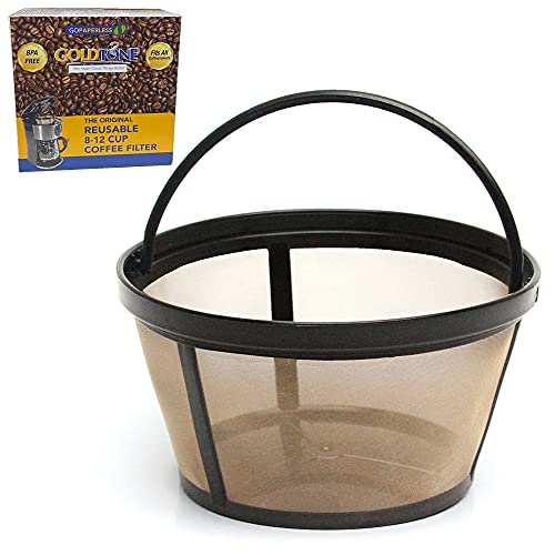 GOLDTONE Reusable 8-12 Cup Basket Coffee Filter fits Black and Decker Makers and Brewers, Replaces your Paper Coffee