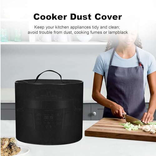 Cooker Dust Cover Heavy Duty Nylon Waterproof Cooker Cover Case for RIO Mini 7-in-1 Multi-Cooker, Pressure Cooker, Slow cook, Sauté, Steam, Rice Maker,4QT (Black)