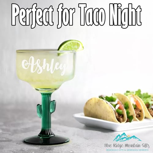 Personalized Engraved Cactus Margarita Glass 16 oz