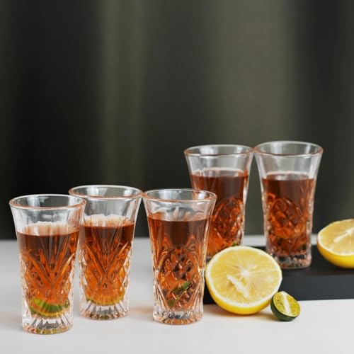 BCnmviku 2Pack Shot Glasses 65ML/2.2OZ Tequila Glasses Heavy Base Cordial Glasses