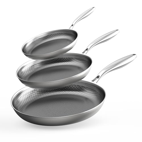 COOKER KING Stainless Steel Pans Set of 3 (8+10+12