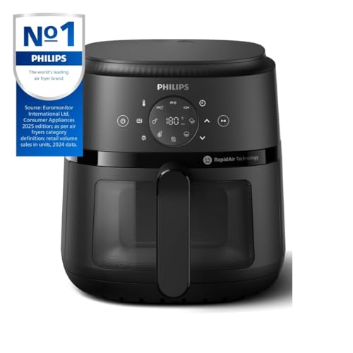 Philips 2000 Series Airfryer - 4.4 qt (4.2L) Pan, 13 Cooking Functions, RapidAir Technology, Healthy Cooking with 90% Less Fat, Efficient & Fast (NA220/00)