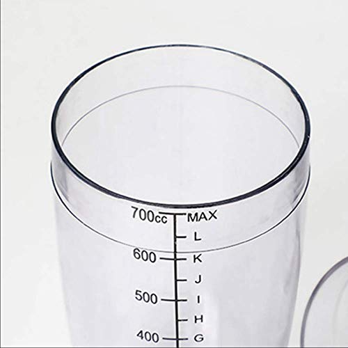 FEOOWV 2 Pcs Plastic Cocktail Shaker,Drink Mixer Hand Shaker Cup with Scales,Bar Tool Transparent (24 oz / 700cc)