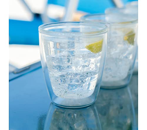 Tervis Clear & Colorful Tabletop 12oz Made in USA Double Walled Insulated Tumbler Travel Cup Keeps Drinks Cold & Hot, 12oz - 4pk, Clear