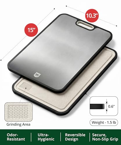 ROYAL CRAFT WOOD Bamboo Cutting Board with Juice Groove - Kitchen Chopping Board for Meat Cheese and Vegetables, Heavy Duty Serving Tray