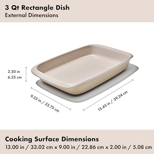 OXO Good Grips 3 Qt Rectangular Stoneware Baking Dish, Serving Dishes - Biscuit