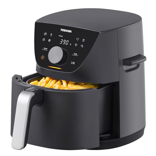 Toshiba 5.5QT Air Fryer with Heat-Q Technology, Quick and Easy Meals, 8 Preset Menus and Menu-IQ