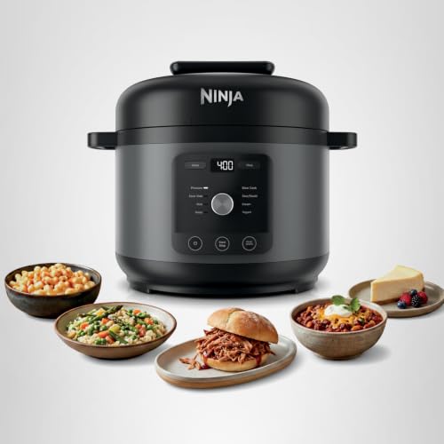 Ninja HyperHeat 9-in-1 Electric Pressure Cooker | 6.5 Qt Multi Cooker with Sear/Sauté, Slow Cooker, Rice Cooker, Sous Vide | 1200W | Fast Cooking, PFAS-Free Pot | Dark Gray | PC201GY