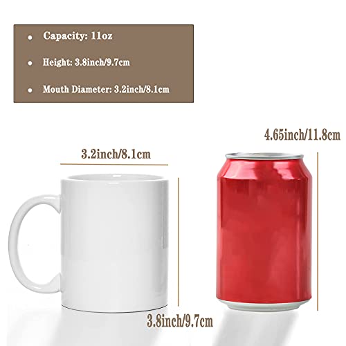 TANGLONG Sublimation Mugs Blank, Tazas Para Sublimacion, White Ceramic Sublimation Cups, Bulk Mugs for Coffee, Tea, Latte, Soup, Milk, Hot Cocoa 11 oz Set of 12
