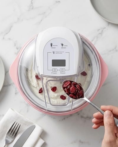 Coepuske Ice Cream Maker, 1.6 Quarts Ice Cream, Gelato, Sorbet, Milkshakes, Frozen Yogurt Machine for Home, Ice Cream Double Insulated Machine with LCD Screen and Timer, Easy to Clean and Quick