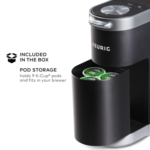 Keurig K-Mini Plus Single Serve K-Cup Pod Coffee Maker, with 6 to 12oz Brew Size, Stores up to 9 K-Cup Pods, Travel Mug Friendly, Matte Black