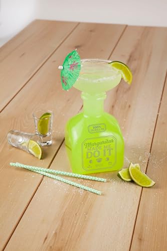 BigMouth Inc Funny Margarita Glass, Jumbo Tequila Bottle Shaped Pitcher, Novelty Drinking Gifts, "Margaritas Made Me Do It" - 32oz