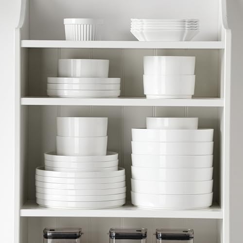 MALACASA 12 Pieces Porcelain Dinnerware Set, Modern White Dish Set for 4, Premium Serving Plates and Bowls Sets, Chip and Scratch Resistant Dishware Sets Kitchen Dishes Dining Ware Set, Series LEAH