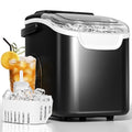 Antarctic Star Countertop Ice Maker Portable Ice Machine with Handle,Self-Cleaning Ice Makers, 26Lbs/24H, 8 Ice Cubes Ready in 6 Mins for Home Kitchen Bar Party (Grey)