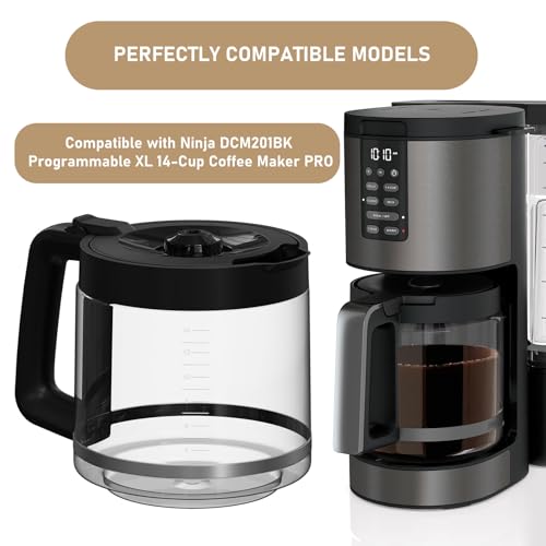 14-Cup DCM201 Coffee Maker Carafe Coffee Pot Replacement Compatible with Ninja DCM201, DCM201CP, DCM201BK Programmable XL 14-Cup PRO Coffee Maker