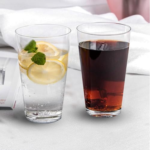 QAPPDA Highball Glasses Set of 6, 17oz Tall Drinking Glasses, Wide Mouth Design Water Glass for Kitchen Cups, Tom Collins Glasses, Mojito Glass Cups, Cocktail Glasses for Bar Glassware