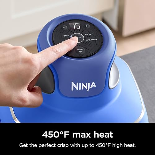 Ninja Crispi 5-in-1 Portable Glass Air Fryer Cooking System, 1500W, 6-Cup, 4-Quart & 2.5-Quart TempWare Containers With Lids, Microwave, Freezer & Dishwasher Safe, Blue, FN103CO