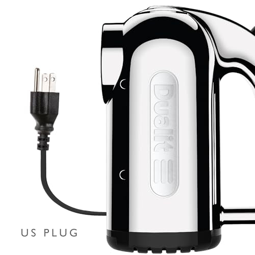 Dualit Hand Mixer - 300W- Strong Grip Handle - Attachments Included - Integral Plug Storage - 4 Speed Settings - Repairable gears - Flat Beaters, Dough Hooks, Balloon Whisk