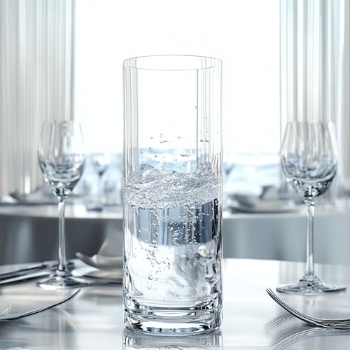 Stölzle Lausitz Crystal Highball Glasses Set of 6 (New York Bar). Dishwasher Safe High Ball Glasses (15.25fl oz). Shatter-Resistant Tall Drinking Glasses Set of 6 - Genuine Stölzle Glassware
