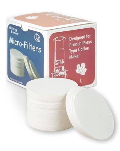 Bake Choice 500-Count Replacement Paper Filters - Round Disposable Coffee Filters Paper Compatible with Aeropress Coffee Makers for Brewing Tea and Coffee